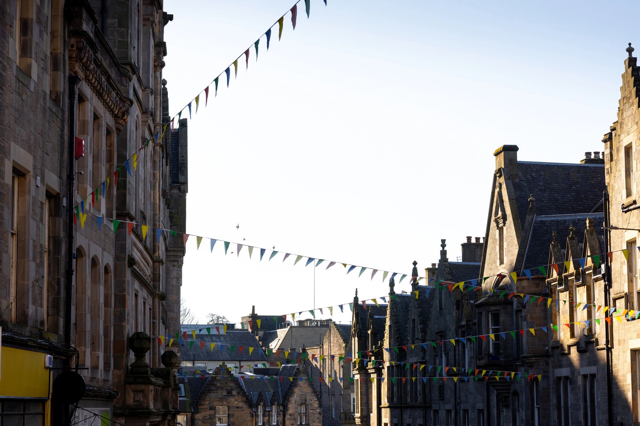 Historic British town street suggesting the atmosphere of the planned walking route